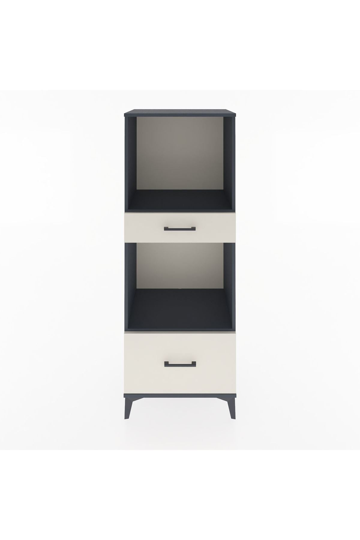 Hyperion Dolap 2 Raflı 2 Çekmeceli 60x44x163 Antrasit-Aytaşı