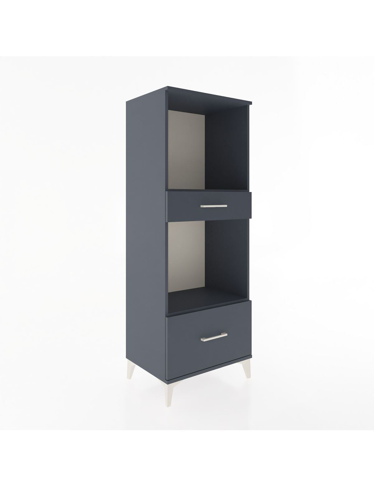 Hyperion Dolap 2 Raflı 2 Çekmeceli 60x44x163 Antrasit-Antrasit