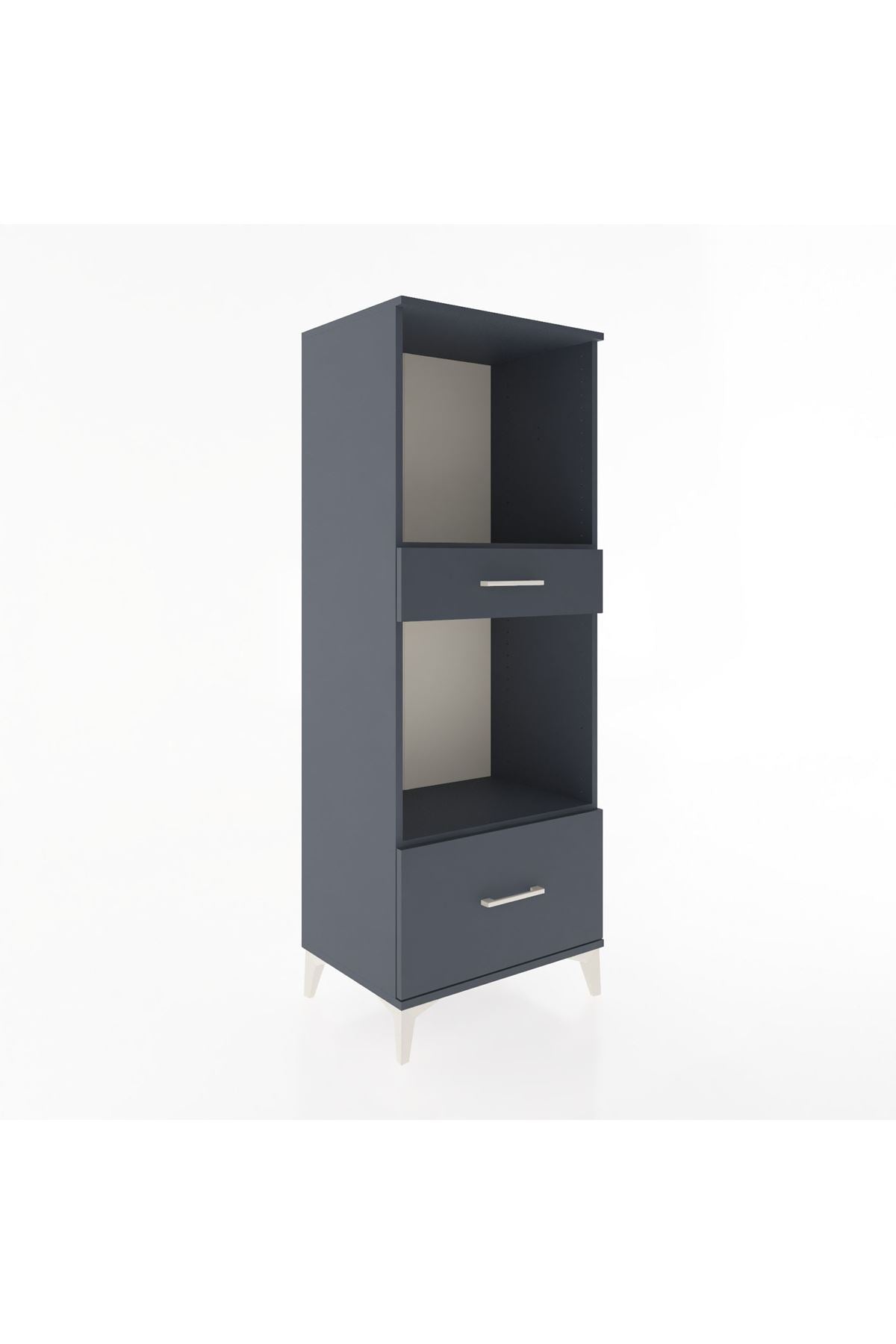 Hyperion Dolap 2 Raflı 2 Çekmeceli 60x44x163 Antrasit-Antrasit