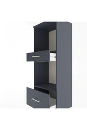 Hyperion Dolap 2 Raflı 2 Çekmeceli 60x44x163 Antrasit-Antrasit