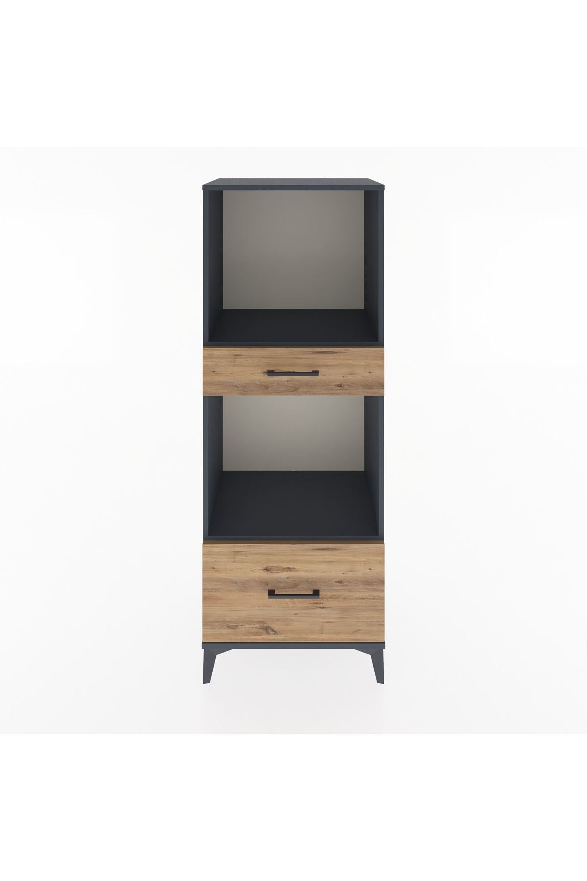 Hyperion Dolap 2 Raflı 2 Çekmeceli 60x44x163 Antrasit-Çam