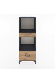 Hyperion Dolap 2 Raflı 2 Çekmeceli 60x44x163 Antrasit-Çam
