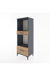 Hyperion Dolap 2 Raflı 2 Çekmeceli 60x44x163 Antrasit-Çam