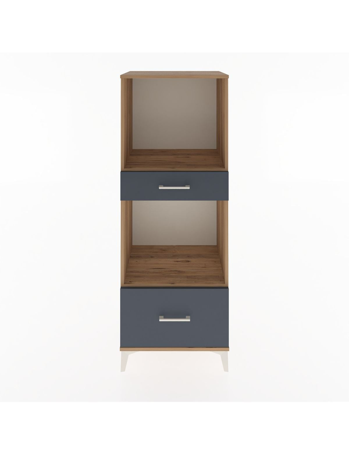 Hyperion Dolap 2 Raflı 2 Çekmeceli 60x44x163 Çam-Antrasit