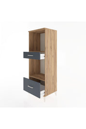 Hyperion Dolap 2 Raflı 2 Çekmeceli 60x44x163 Çam-Antrasit
