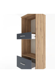 Hyperion Dolap 2 Raflı 2 Çekmeceli 60x44x163 Çam-Antrasit