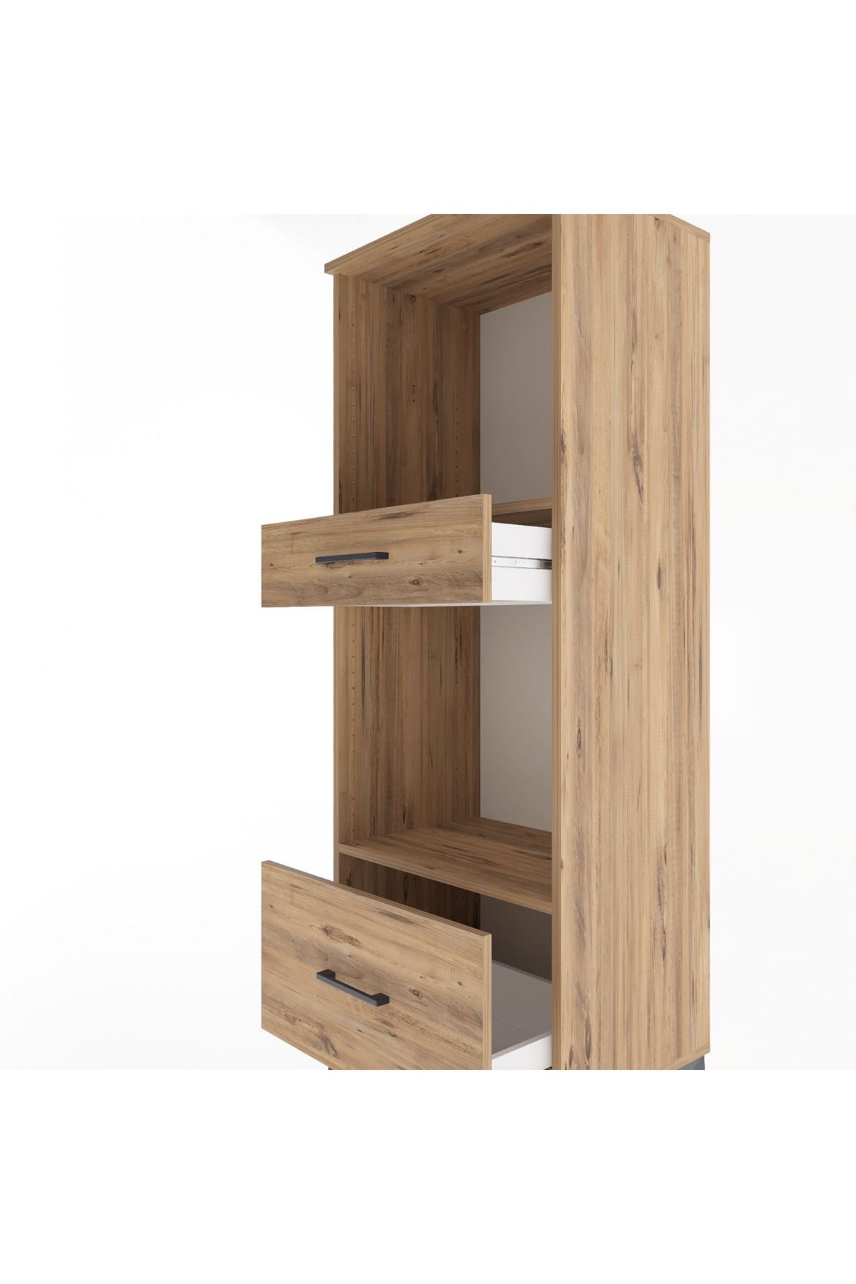 Hyperion Dolap 2 Raflı 2 Çekmeceli 60x44x163 Çam-Çam