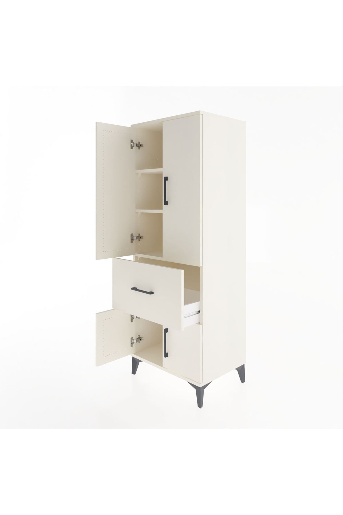 Hyperion Dolap 3 Raflı Tek Çekmeceli 4 Kapaklı 60x44x163 Aytaşı-Aytaşı