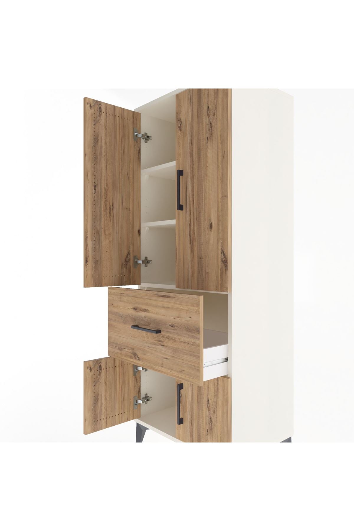 Hyperion Dolap 3 Raflı Tek Çekmeceli 4 Kapaklı 60x44x163 Aytaşı-Çam