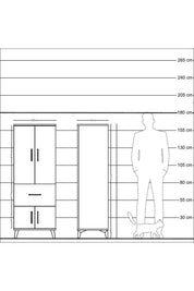 Hyperion Dolap 3 Raflı Tek Çekmeceli 4 Kapaklı 60x44x163 Aytaşı-Çam