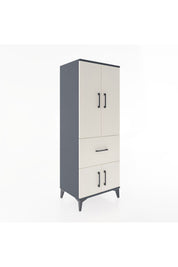 Hyperion Dolap 3 Raflı Tek Çekmeceli 4 Kapaklı 60x44x163 Antrasit-Aytaşı