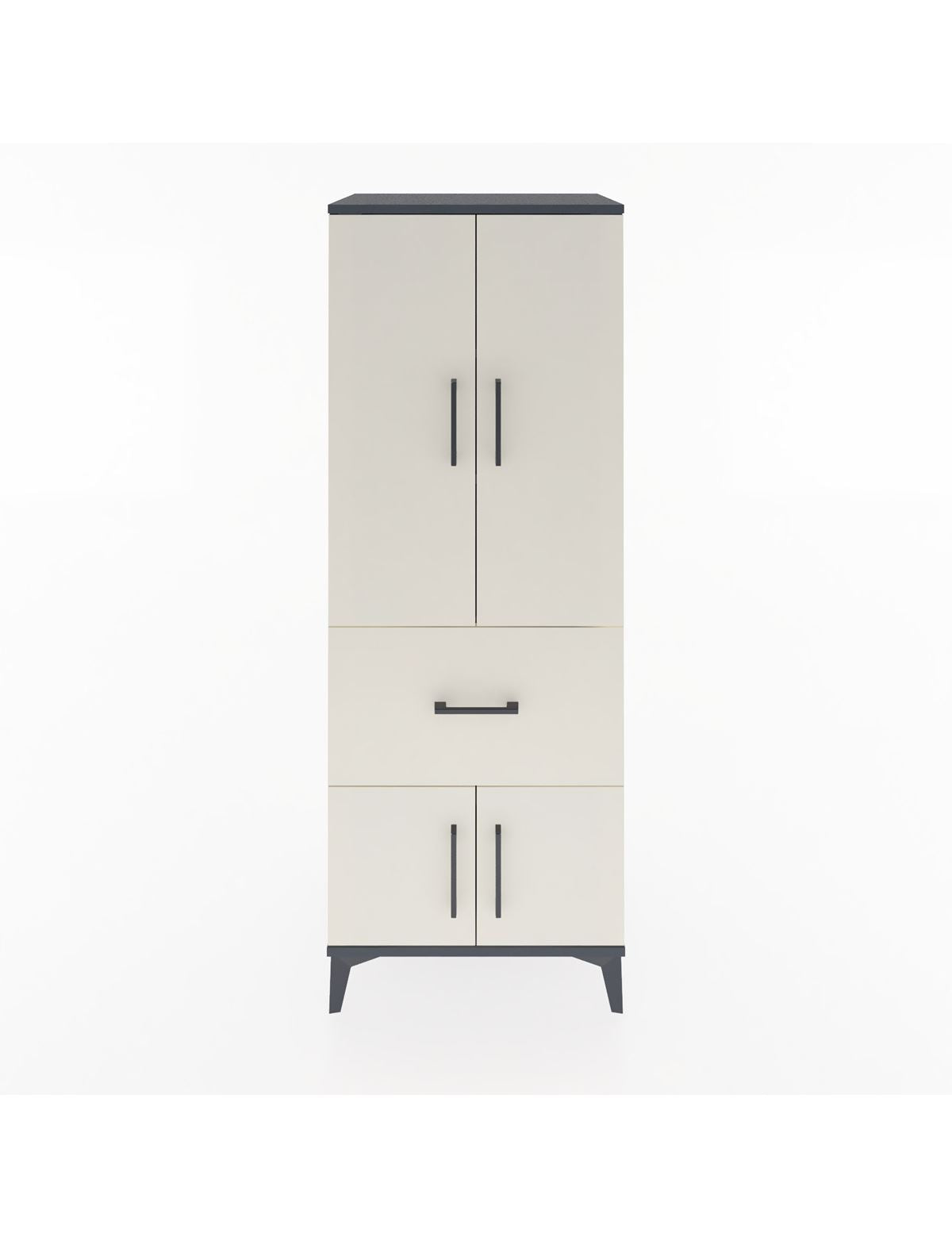 Hyperion Dolap 3 Raflı Tek Çekmeceli 4 Kapaklı 60x44x163 Antrasit-Aytaşı