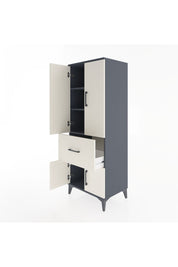Hyperion Dolap 3 Raflı Tek Çekmeceli 4 Kapaklı 60x44x163 Antrasit-Aytaşı