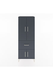 Hyperion Dolap 3 Raflı Tek Çekmeceli 4 Kapaklı 60x44x163 Antrasit-Antrasit