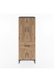 Hyperion Dolap 3 Raflı Tek Çekmeceli 4 Kapaklı 60x44x163 Antrasit-Çam