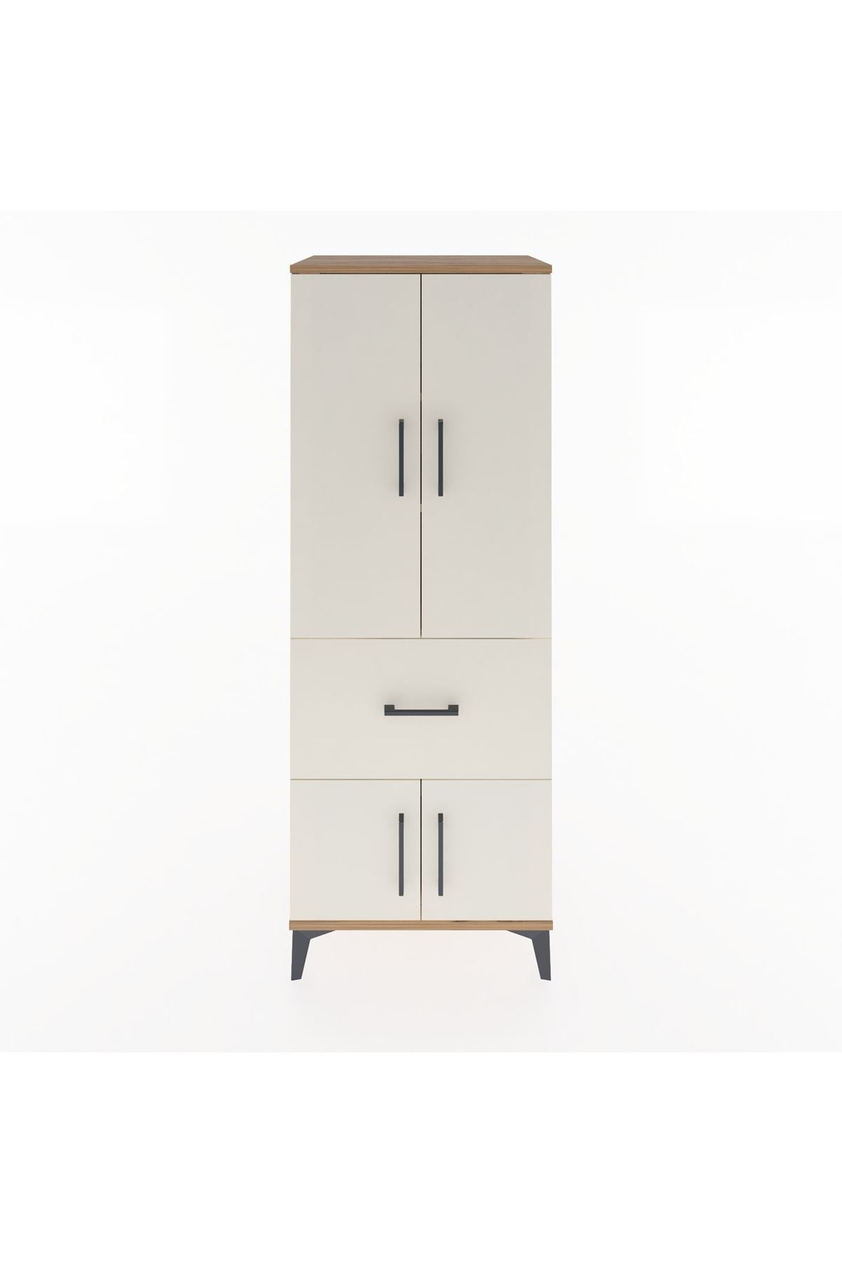 Hyperion Dolap 3 Raflı Tek Çekmeceli 4 Kapaklı 60x44x163 Çam-Aytaşı