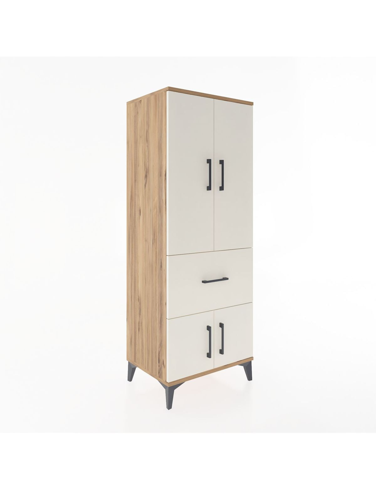 Hyperion Dolap 3 Raflı Tek Çekmeceli 4 Kapaklı 60x44x163 Çam-Aytaşı