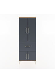 Hyperion Dolap 3 Raflı Tek Çekmeceli 4 Kapaklı 60x44x163 Çam-Antrasit
