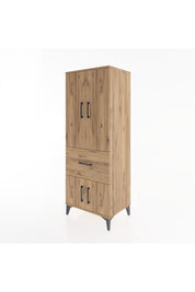 Hyperion Dolap 3 Raflı Tek Çekmeceli 4 Kapaklı 60x44x163 Çam-Çam