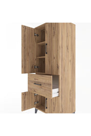 Hyperion Dolap 3 Raflı Tek Çekmeceli 4 Kapaklı 60x44x163 Çam-Çam
