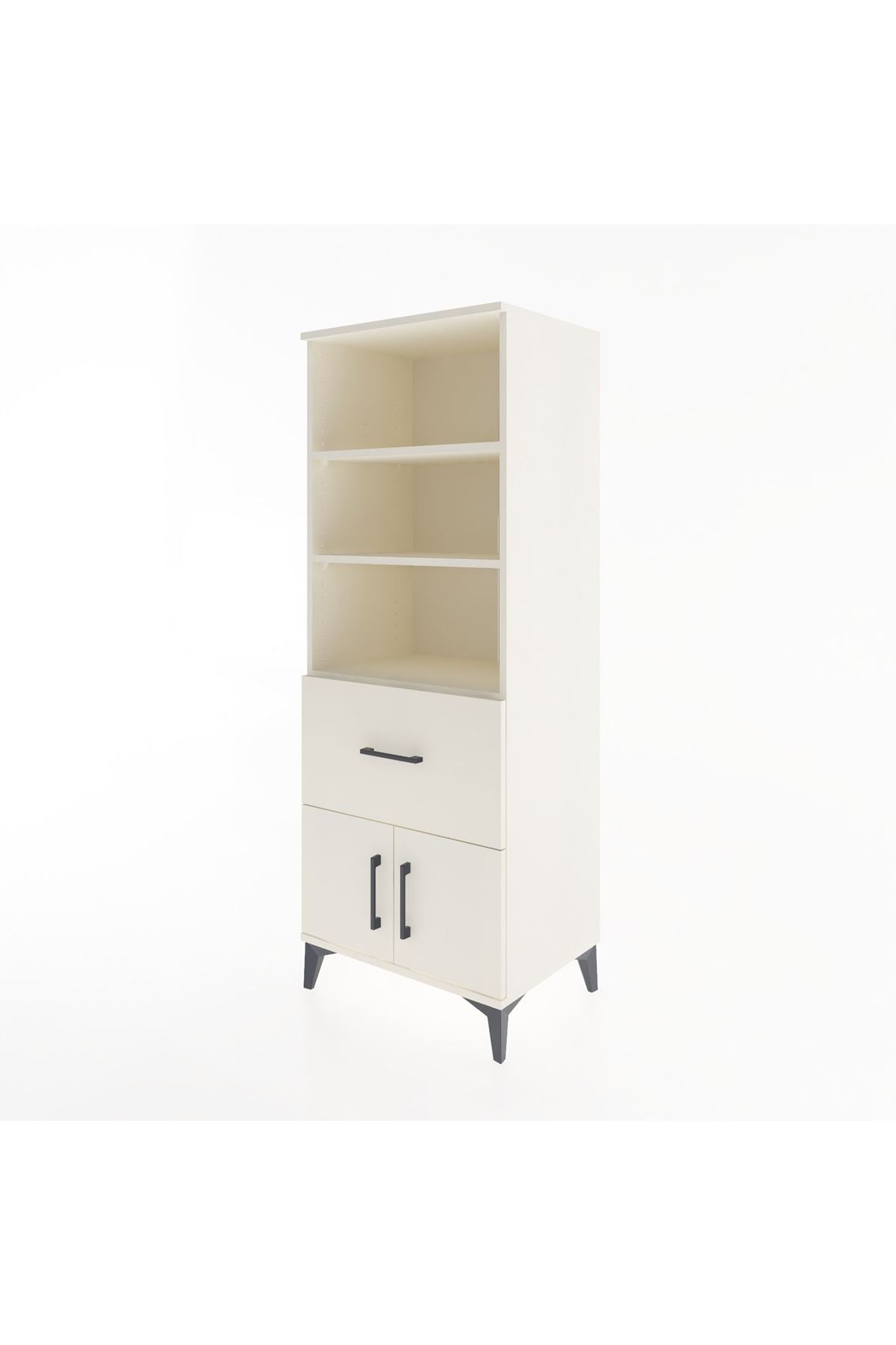 Hyperion Dolap 3 Raflı Tek Çekmeceli 2 Kapaklı 60x44x163 Aytaşı-Aytaşı