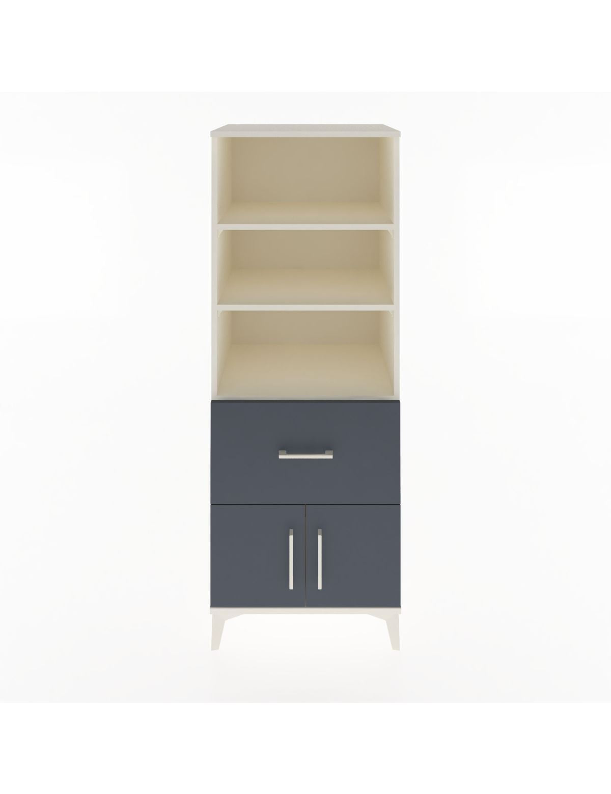 Hyperion Dolap 3 Raflı Tek Çekmeceli 2 Kapaklı 60x44x163 Aytaşı-Antrasit