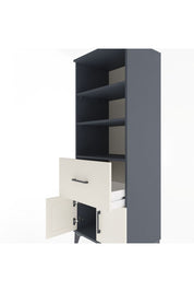 Hyperion Dolap 3 Raflı Tek Çekmeceli 2 Kapaklı 60x44x163 Antrasit-Aytaşı