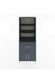 Hyperion Dolap 3 Raflı Tek Çekmeceli 2 Kapaklı 60x44x163 Antrasit-Antrasit