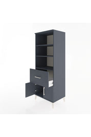 Hyperion Dolap 3 Raflı Tek Çekmeceli 2 Kapaklı 60x44x163 Antrasit-Antrasit