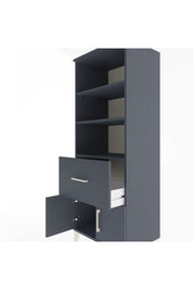 Hyperion Dolap 3 Raflı Tek Çekmeceli 2 Kapaklı 60x44x163 Antrasit-Antrasit