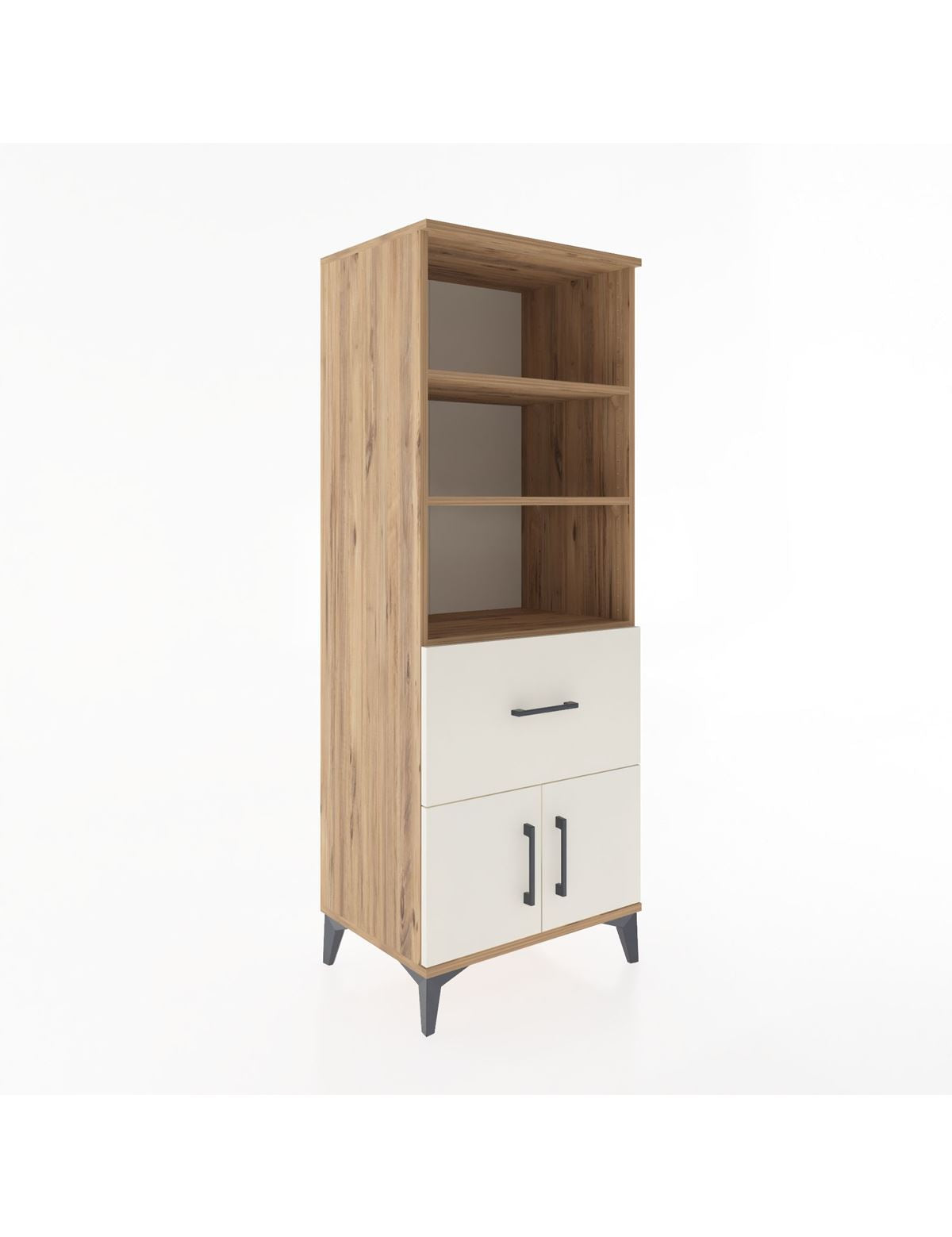 Hyperion Dolap 3 Raflı Tek Çekmeceli 2 Kapaklı 60x44x163 Çam-Aytaşı