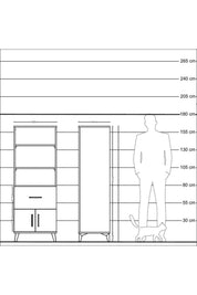 Hyperion Dolap 3 Raflı Tek Çekmeceli 2 Kapaklı 60x44x163 Çam-Çam