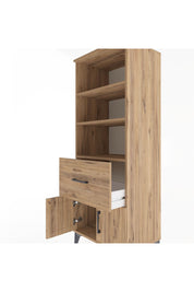 Hyperion Dolap 3 Raflı Tek Çekmeceli 2 Kapaklı 60x44x163 Çam-Çam