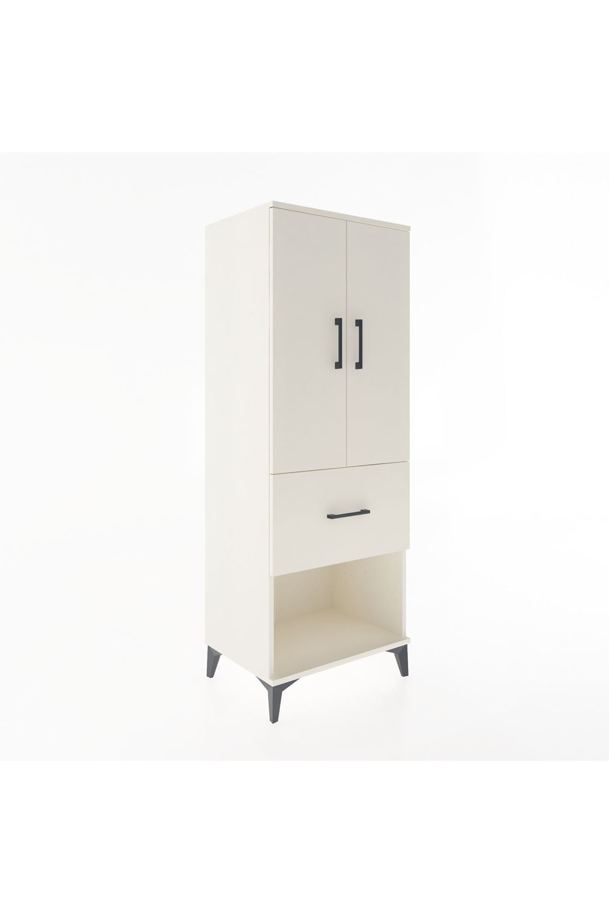 Hyperion Dolap 3 Raflı Tek Çekmeceli 2 Kapaklı 60x44x163 Aytaşı-Aytaşı