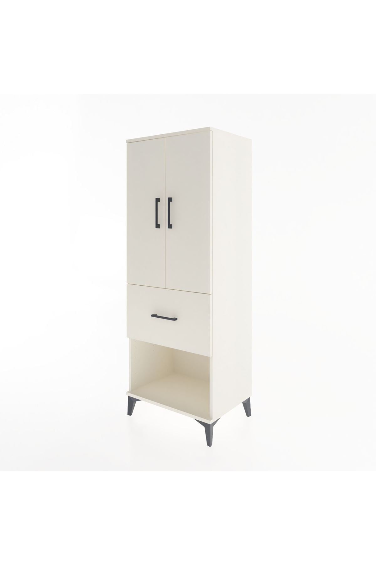 Hyperion Dolap 3 Raflı Tek Çekmeceli 2 Kapaklı 60x44x163 Aytaşı-Aytaşı