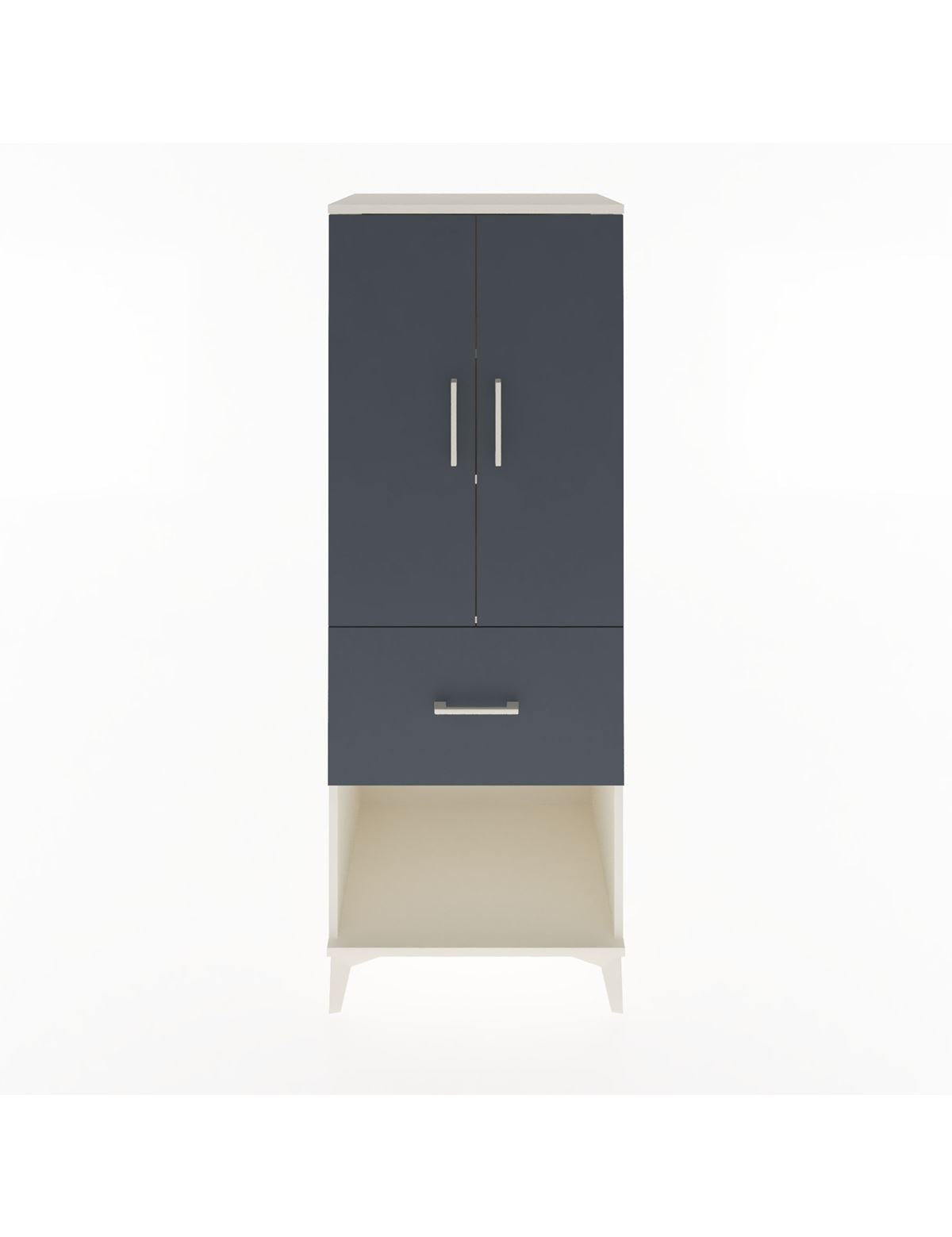 Hyperion Dolap 3 Raflı Tek Çekmeceli 2 Kapaklı 60x44x163 Aytaşı-Antrasit