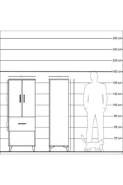 Hyperion Dolap 3 Raflı Tek Çekmeceli 2 Kapaklı 60x44x163 Aytaşı-Çam