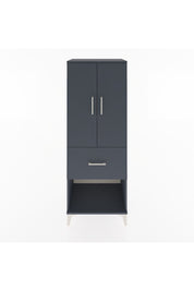 Hyperion Dolap 3 Raflı Tek Çekmeceli 2 Kapaklı 60x44x163 Antrasit-Antrasit