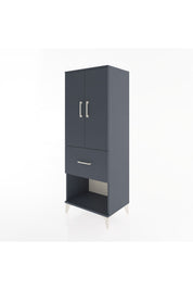 Hyperion Dolap 3 Raflı Tek Çekmeceli 2 Kapaklı 60x44x163 Antrasit-Antrasit