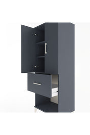 Hyperion Dolap 3 Raflı Tek Çekmeceli 2 Kapaklı 60x44x163 Antrasit-Antrasit
