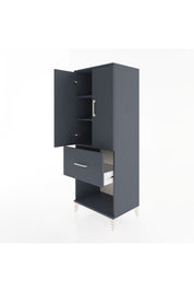 Hyperion Dolap 3 Raflı Tek Çekmeceli 2 Kapaklı 60x44x163 Antrasit-Antrasit