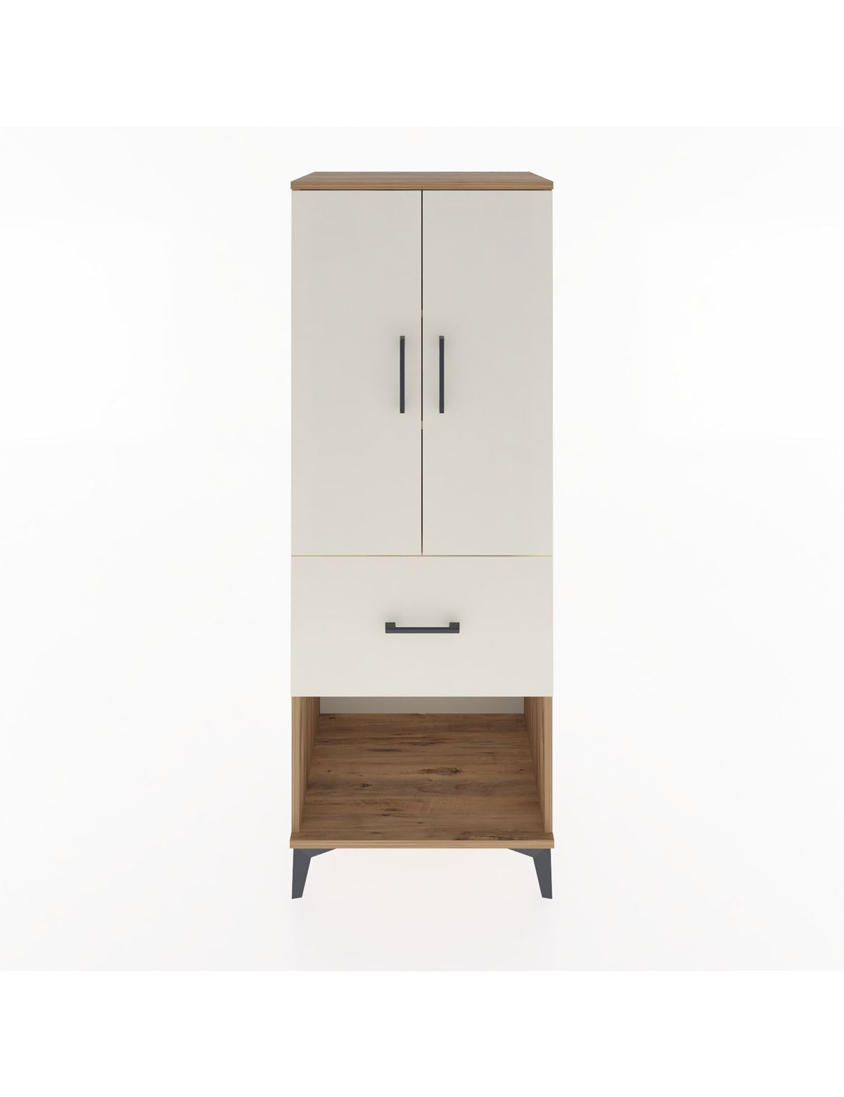 Hyperion Dolap 3 Raflı Tek Çekmeceli 2 Kapaklı 60x44x163 Çam-Aytaşı