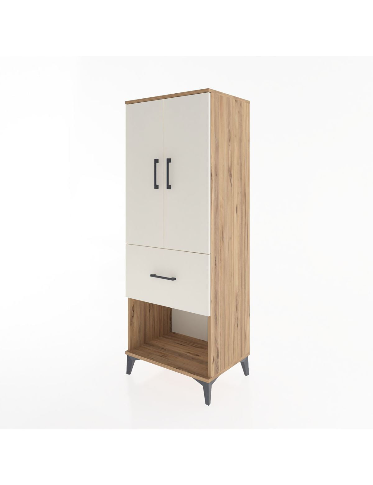 Hyperion Dolap 3 Raflı Tek Çekmeceli 2 Kapaklı 60x44x163 - S53M021V7B