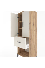 Hyperion Dolap 3 Raflı Tek Çekmeceli 2 Kapaklı 60x44x163 Çam-Aytaşı