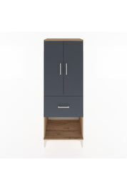 Hyperion Dolap 3 Raflı Tek Çekmeceli 2 Kapaklı 60x44x163 Çam-Antrasit