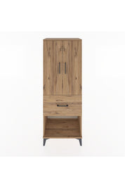 Hyperion Dolap 3 Raflı Tek Çekmeceli 2 Kapaklı 60x44x163 Çam-Çam