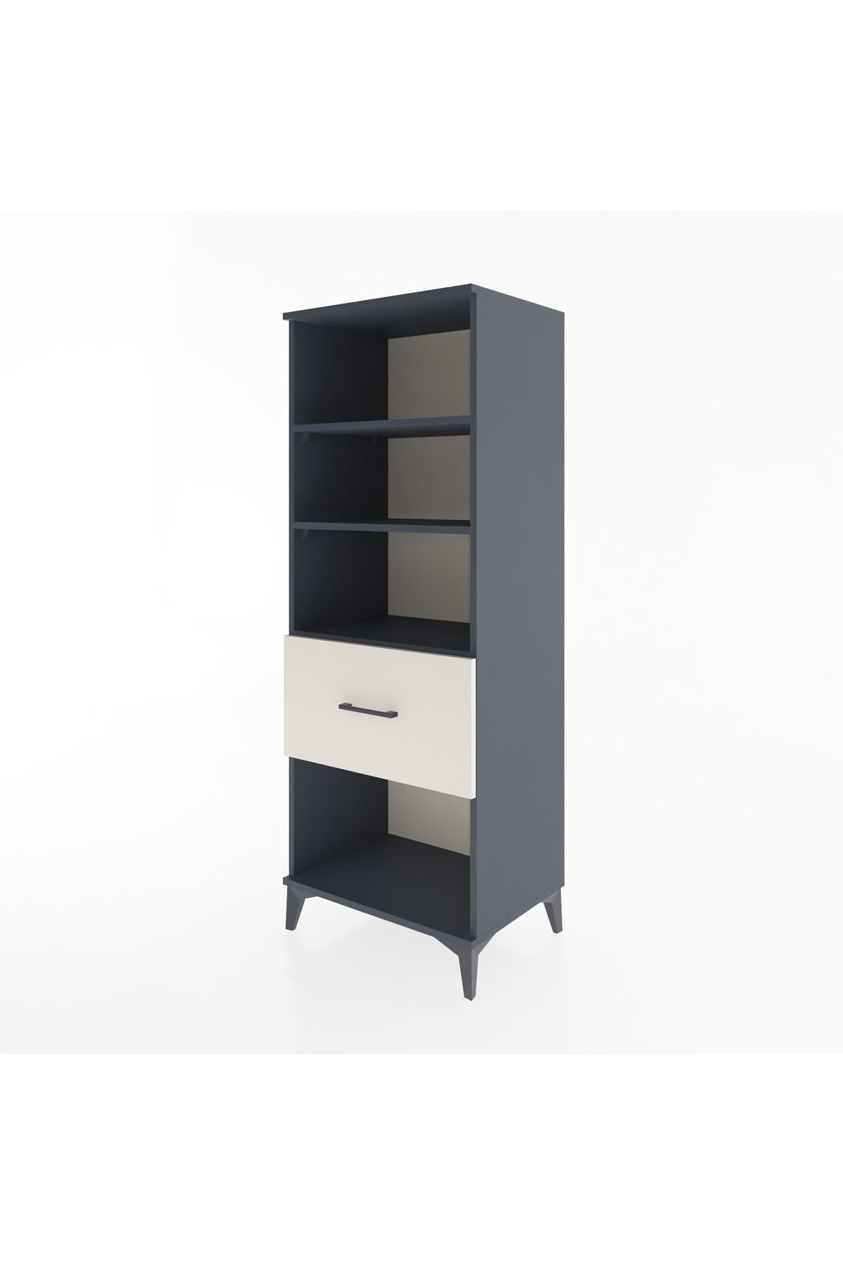 Hyperion Dolap 3 Raflı Tek Çekmeceli 60x44x163 Antrasit-Aytaşı