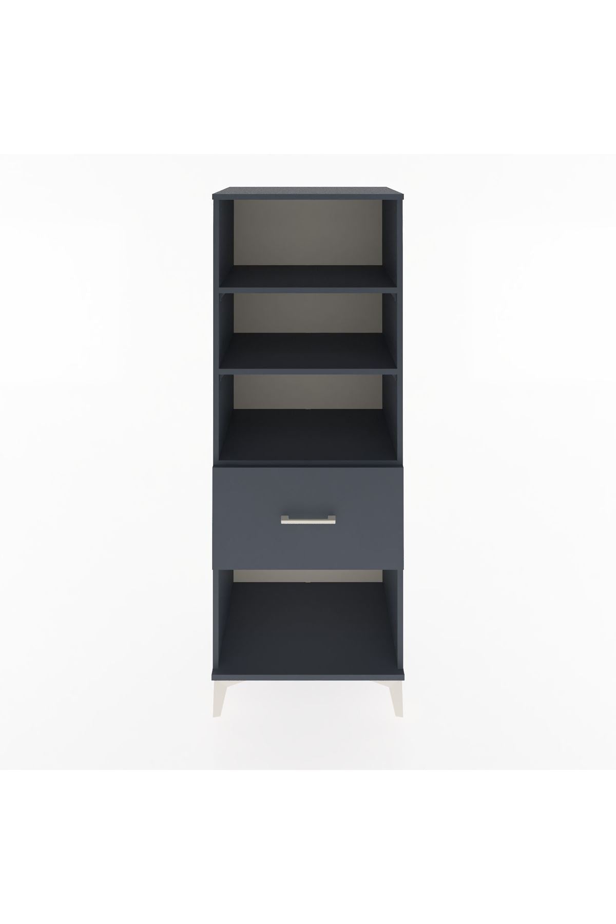 Hyperion Dolap 3 Raflı Tek Çekmeceli 60x44x163 Antrasit-Antrasit