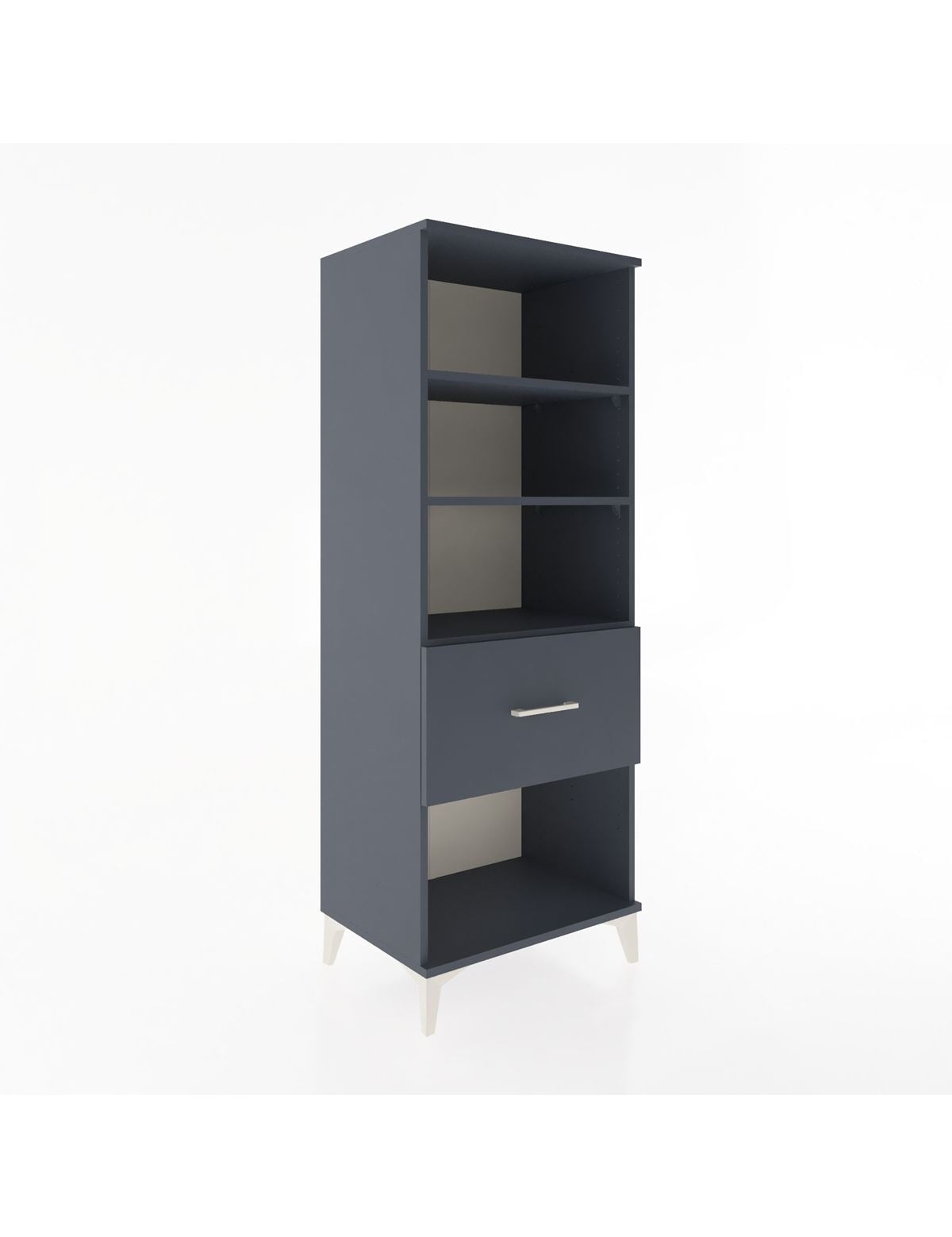 Hyperion Dolap 3 Raflı Tek Çekmeceli 60x44x163 Antrasit-Antrasit