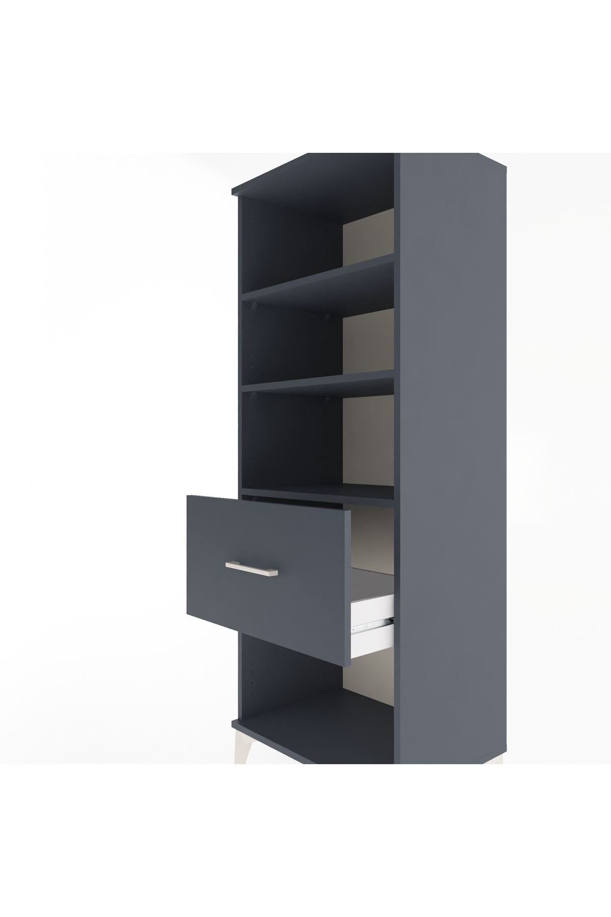 Hyperion Dolap 3 Raflı Tek Çekmeceli 60x44x163 Antrasit-Antrasit